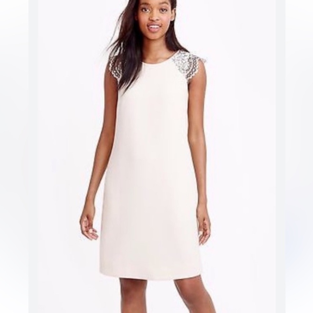 J. Crew Lace Cap Sleeve Cream and Black Sheath